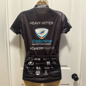 Women’s MEDIUM Primal Miami Dolphins #Cancer Fighter Full Zip Cycling Jersey